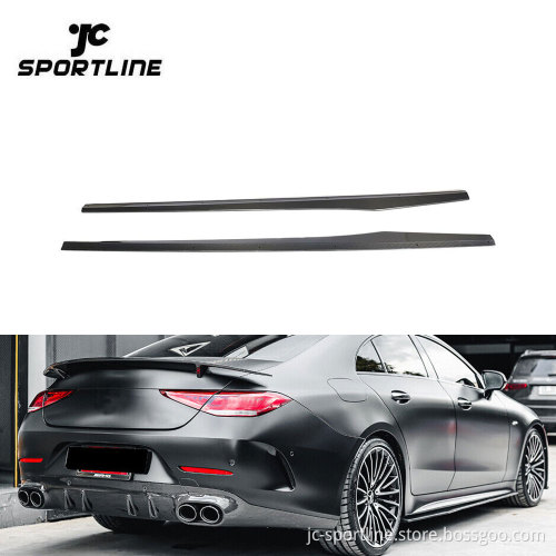 CLS Class Carbon Fiber Side Sill Skirts for Mercedes Benz C257 AMG CLS400 CLS550 4-Door 2018-2019"
However, to make it more suitable for a search engine title, we could condense and emphasize the key elements:
"Carbon Fiber Side Sills for Mercedes-Benz